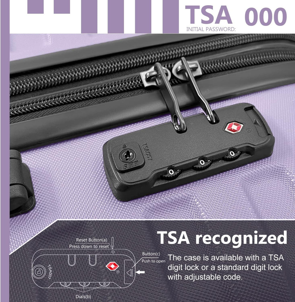 Ensemble de bagages à main légers et extensibles à coque rigide de 6 pièces