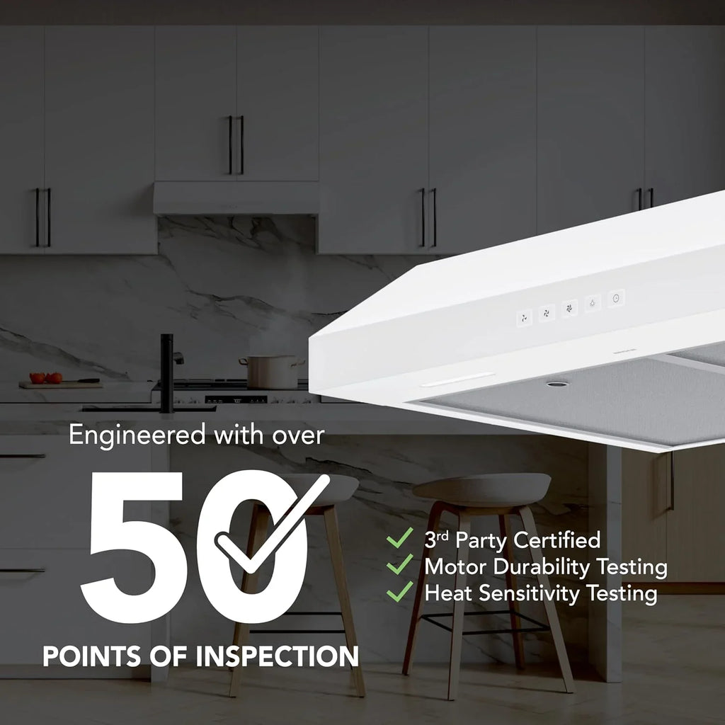 Hotte de cuisinière sous-armoire Broan-NuTone Glacier à trois vitesses avec éclairage DEL, conforme aux normes ADA