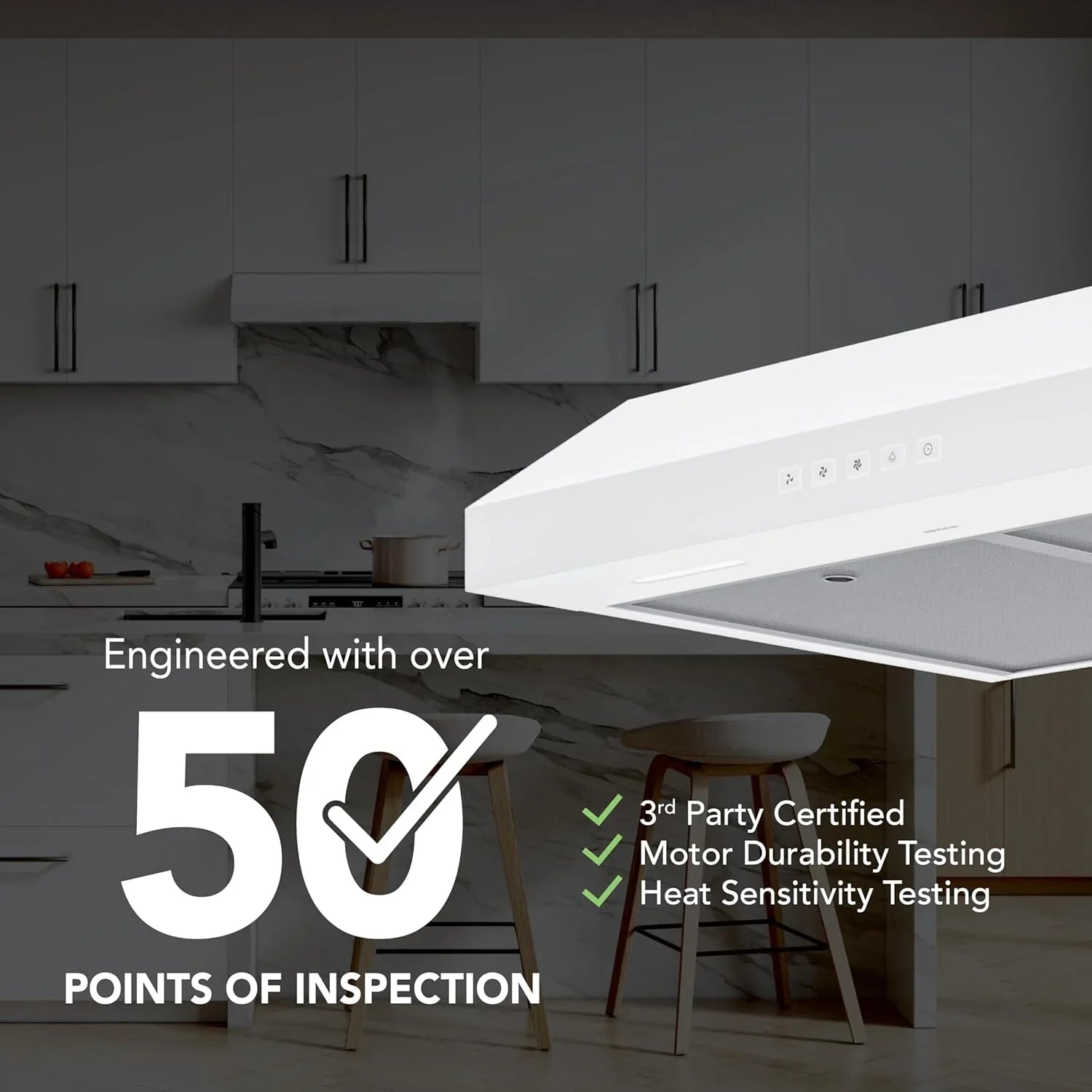 Hotte de cuisinière sous-armoire Broan-NuTone Glacier à trois vitesses avec éclairage DEL, conforme aux normes ADA