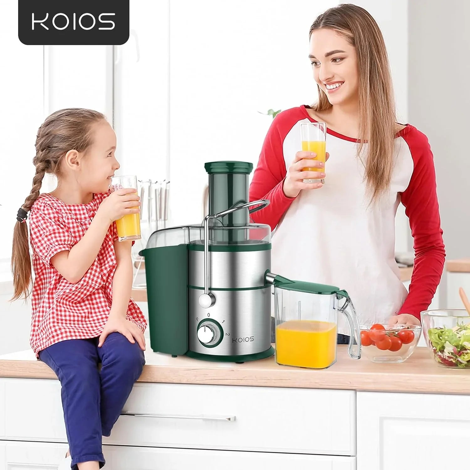 Centrifugeuse KOIOS 1 300 W avec goulotte d'alimentation extra large de 7,6 cm et filtre en titane