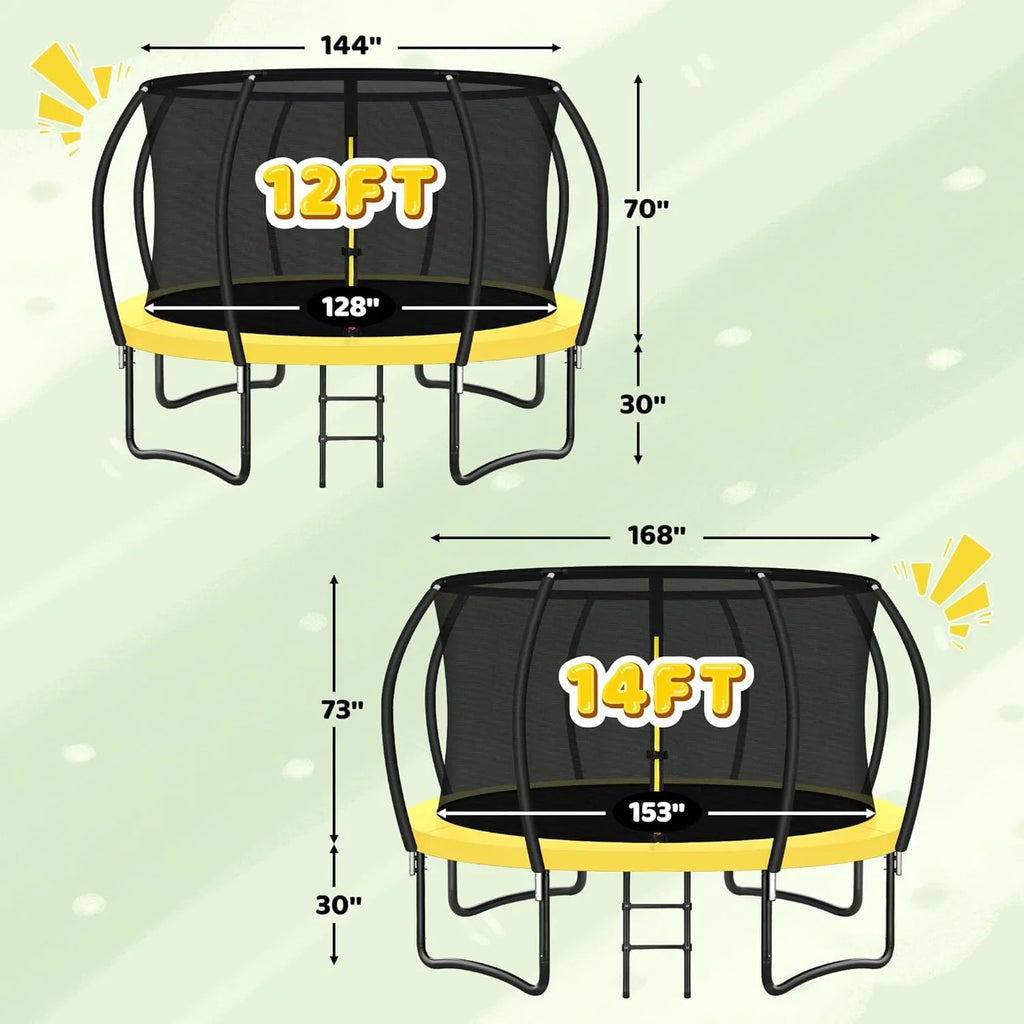 Trampoline Trampoline de loisirs avec filet de clôture et échelle, trampoline d'extérieur antirouille pour enfants et adultes