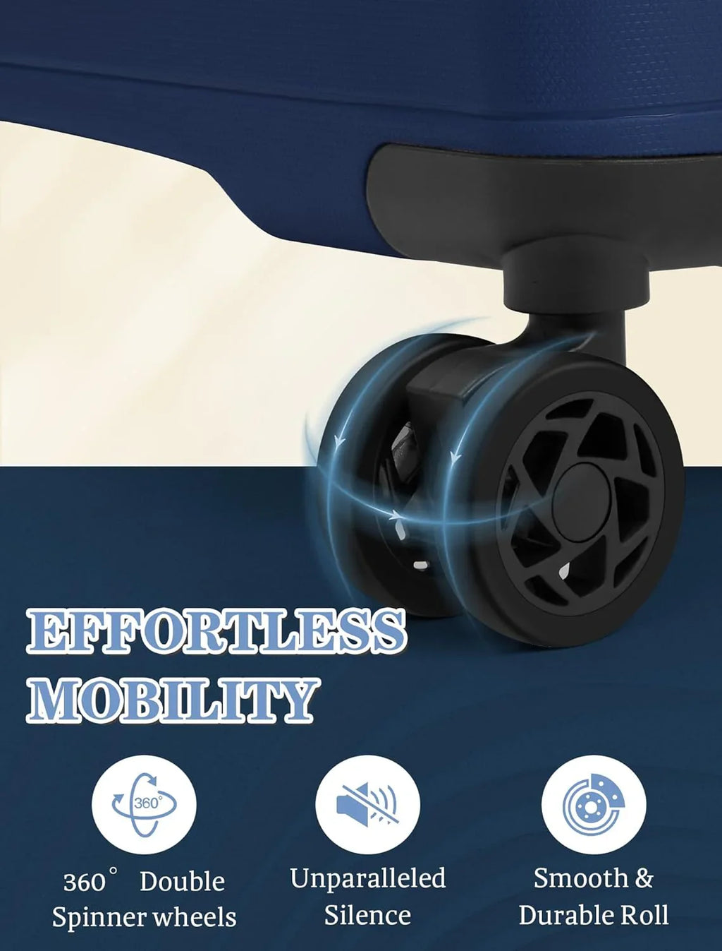 Ensemble de 5 bagages à roulettes, valise rigide en ABS avec roulettes pivotantes