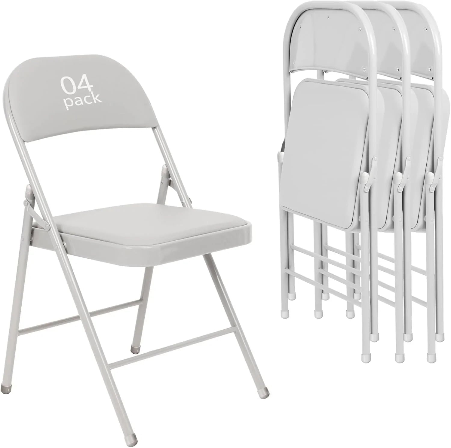 Lot de 6 chaises pliantes noires avec chaises en cuir pour événements intérieurs et extérieurs, chaises rembourrées pour bureau, mariage, fête