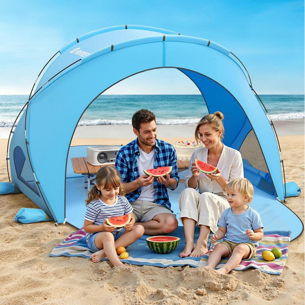Parasol de plage, tente pare-soleil de plage avec protection UV UPF50+