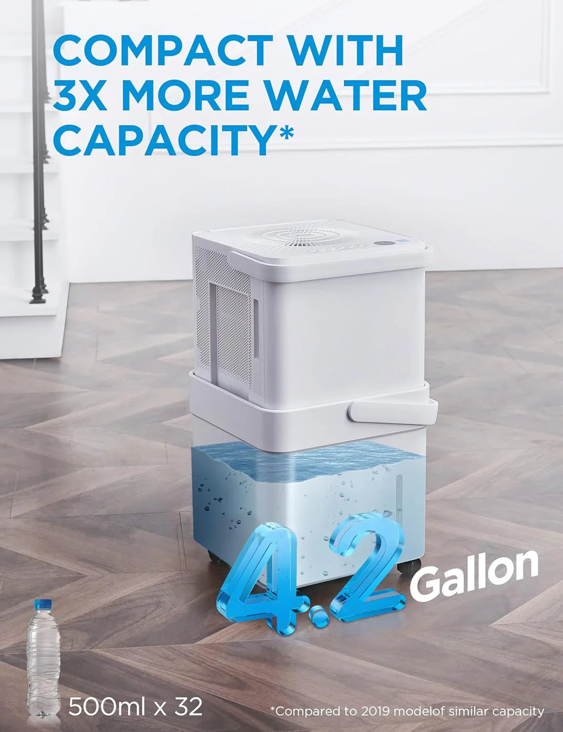 Déshumidificateur de 35 pintes pour sous-sols et pièces jusqu'à 3 500 pieds carrés avec commandes intelligentes