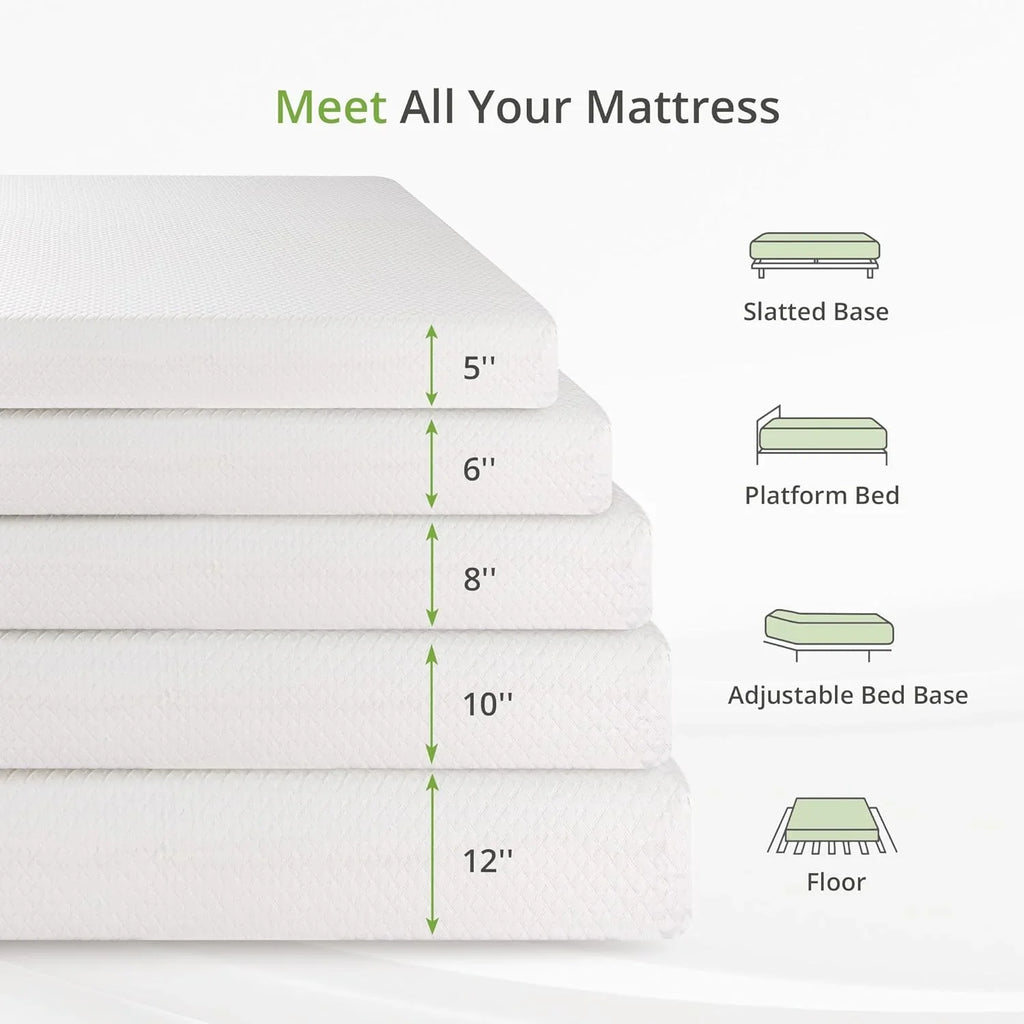 Matelas double de 8 pouces avec mousse à mémoire de forme pour un soutien moyennement ferme
