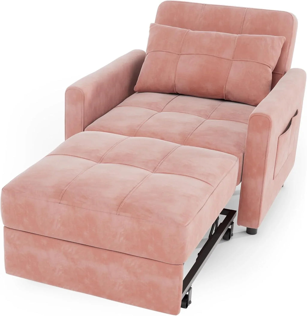 Canapé-lit convertible 3 en 1, convertible en lit simple gigogne avec dossier réglable, spacieux et multifonctionnel