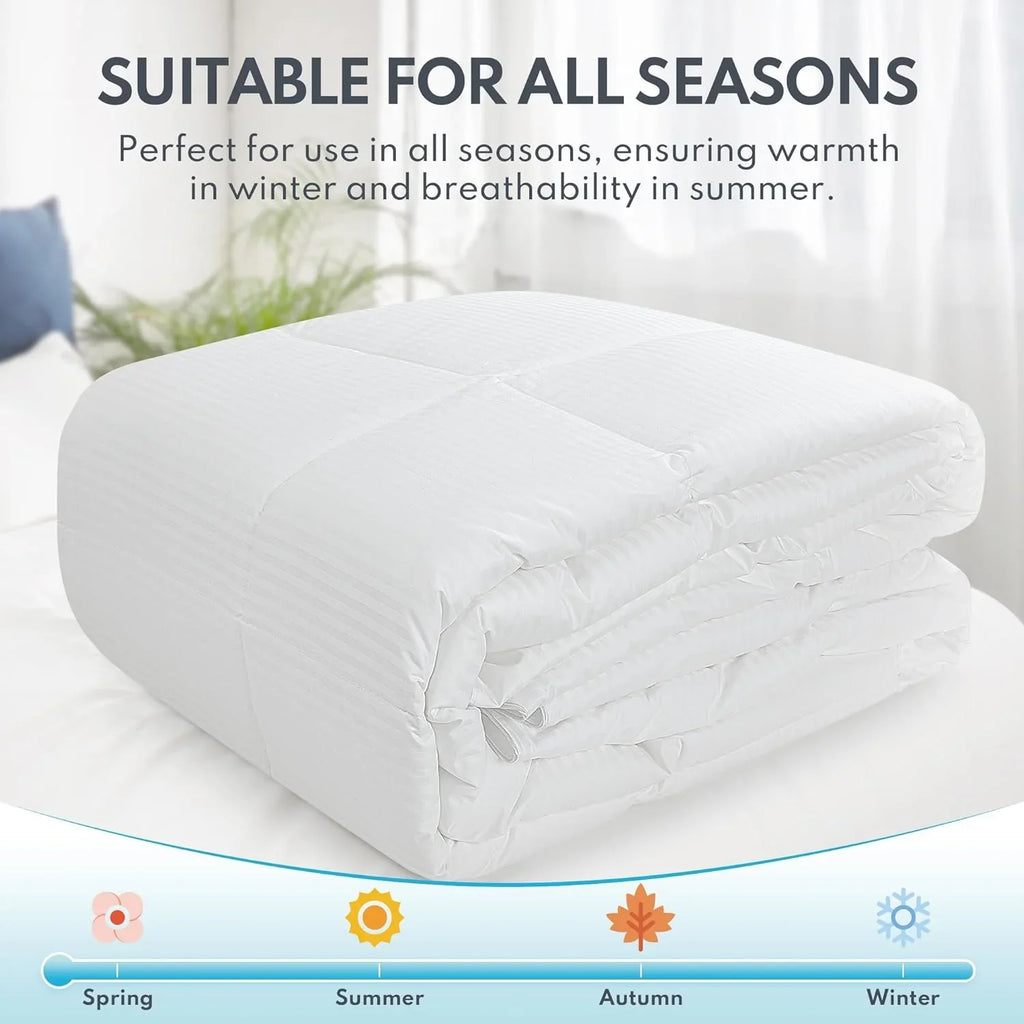 Couette King Size en duvet, moyennement chaude, indice de remplissage 750+, couette de qualité supérieure
