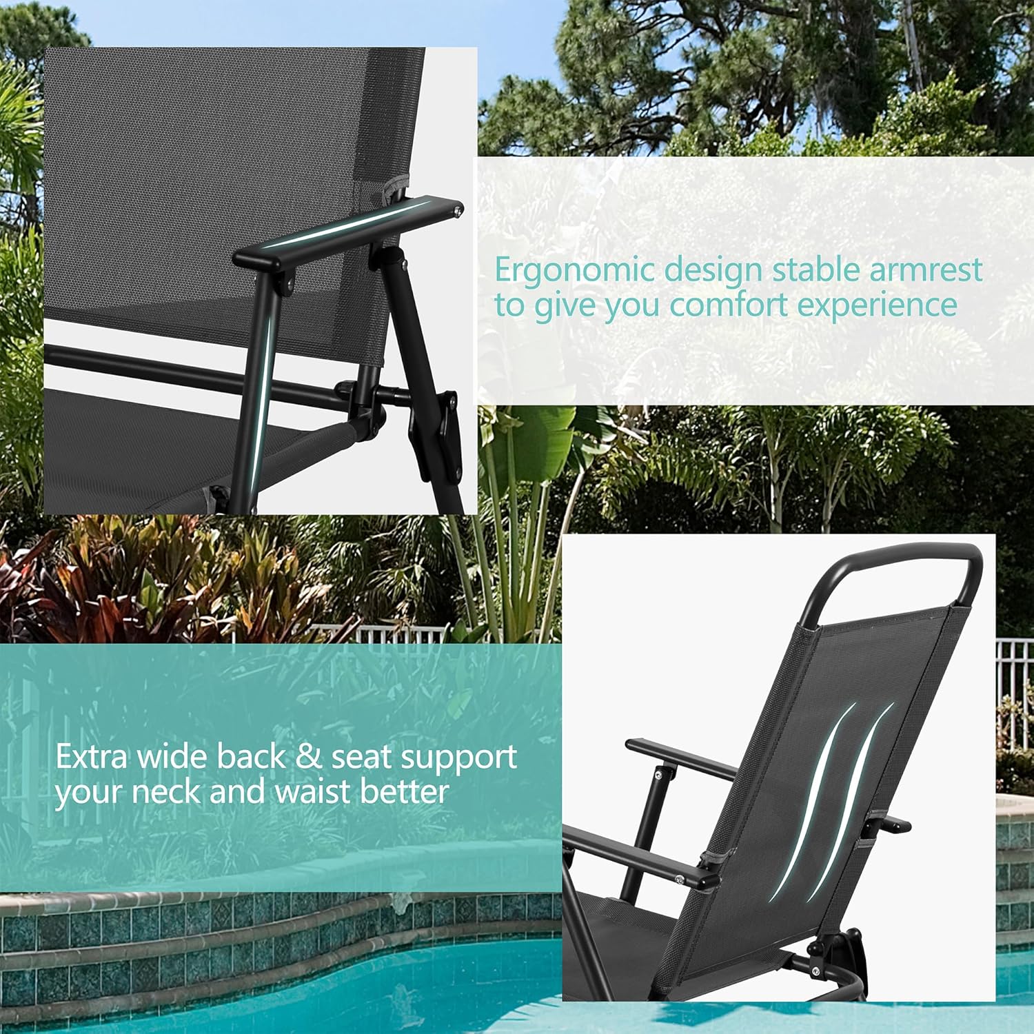 Ensemble table et chaises de salle à manger pliantes Vongrasig 6 pièces