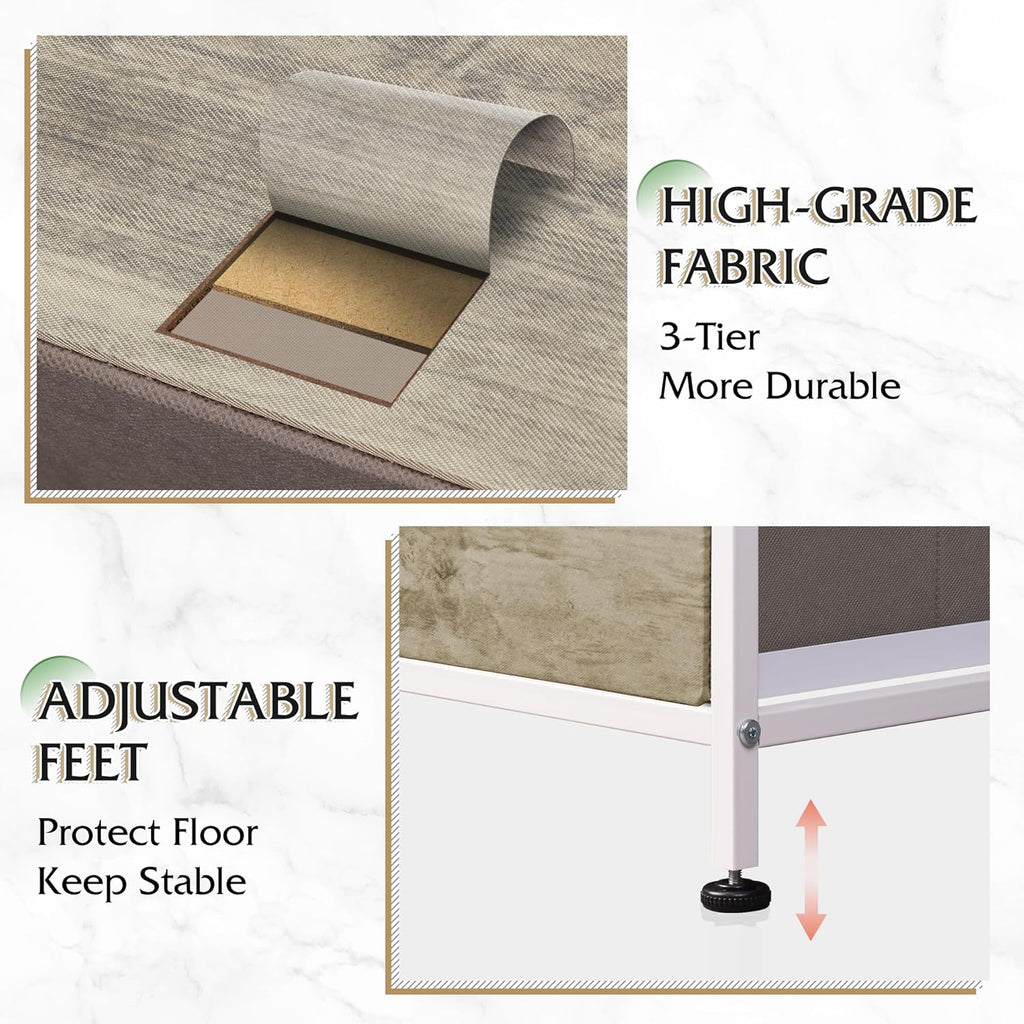 Unité de rangement avec 11 bacs en tissu, tiroirs de rangement avec cadre en acier, grande tour de rangement