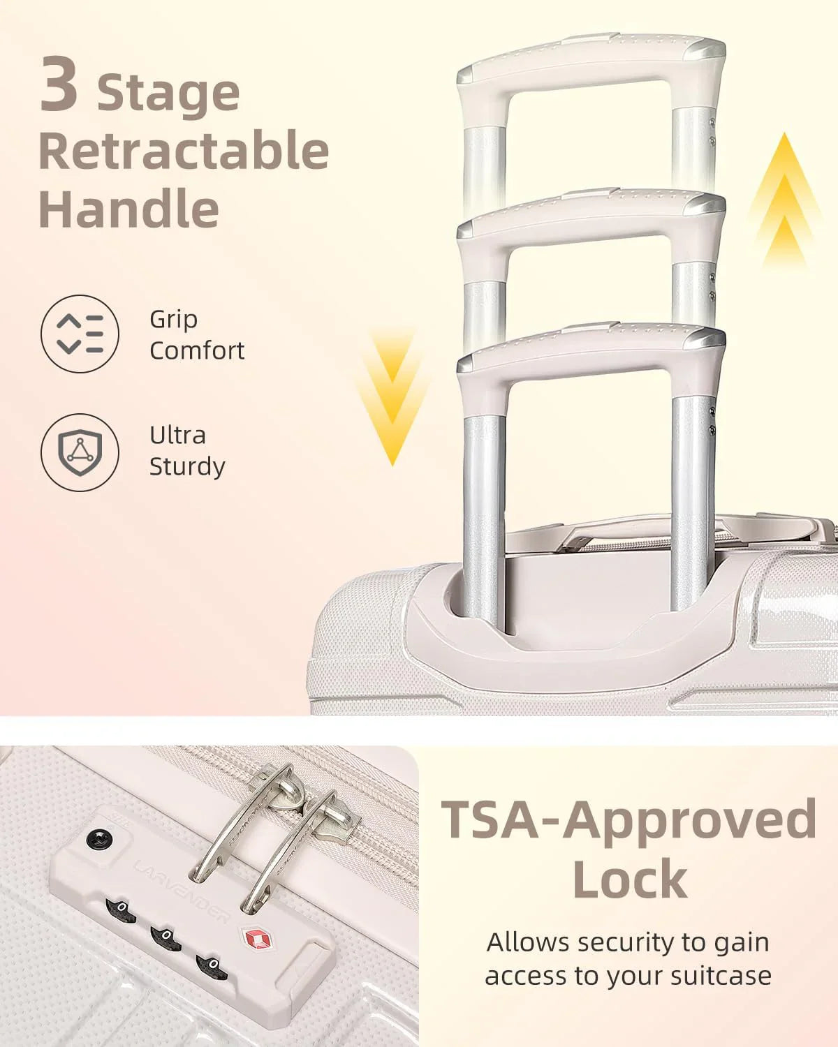 Ensemble de bagages 6 pièces, ensemble de valises rigides extensibles avec roulettes pivotantes, ensemble de bagages à roulettes légers