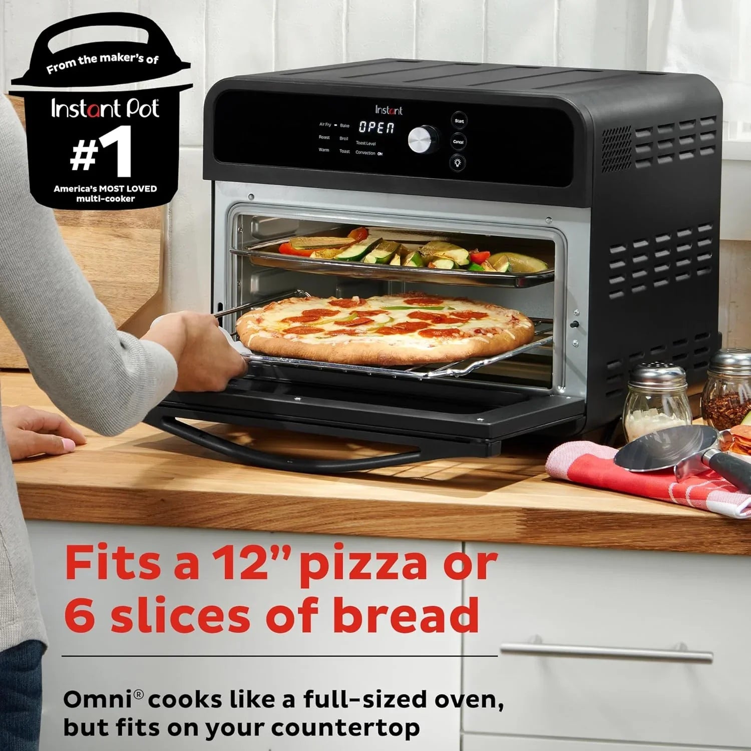 Friteuse à air Instant Pot Omni Plus 19QT/18L, fonction 10 en 1, convient aux pizzas de 12 pouces