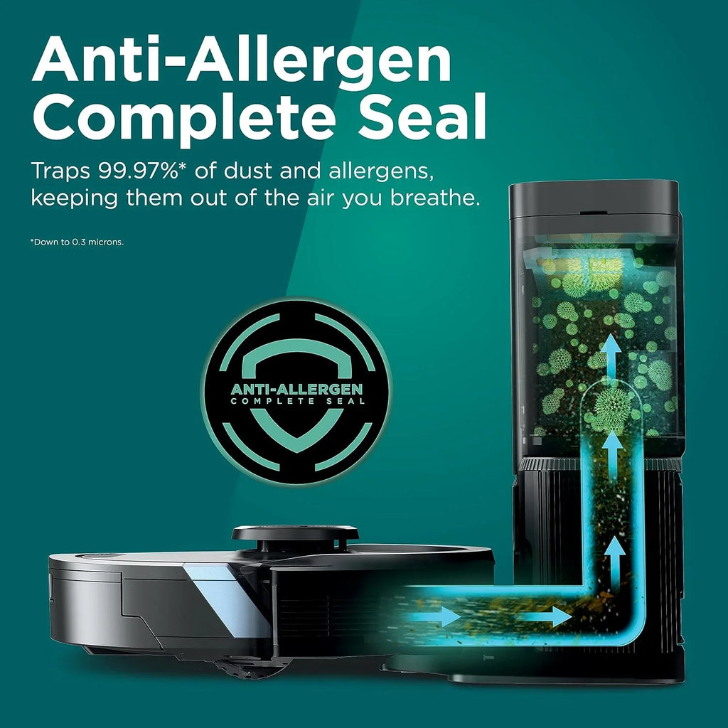 Aspirateur robot IA avec base à vidage automatique XL HEPA, sans sac, autonomie de 60 jours, navigation LiDAR