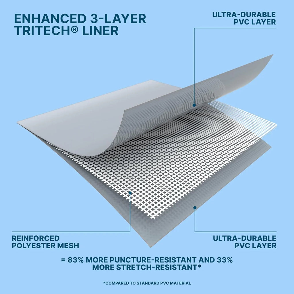 Piscine hors sol ovale Power Steel 4,3 m x 2,4 m x 100 cm | Comprend une pompe de filtration de 2070 litres, une échelle et un distributeur ChemConnect.