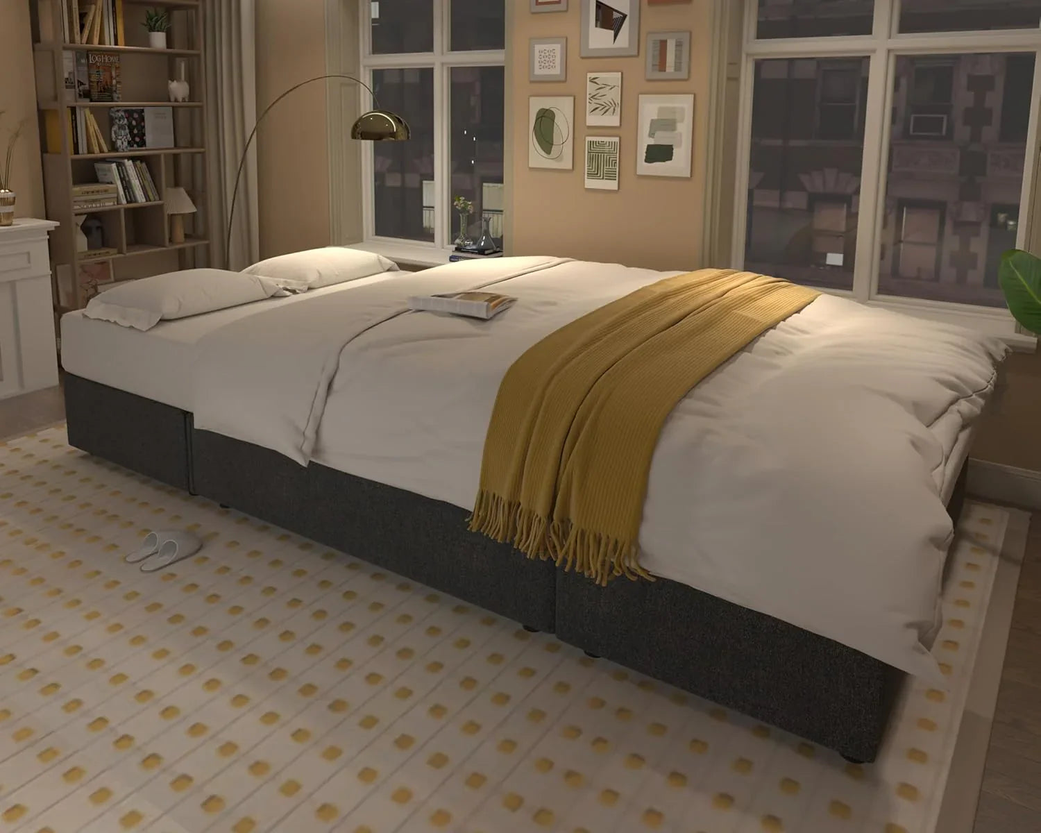 Canapé-lit VanAcc, canapé-lit avec méridienne de rangement - Canapé-lit 2 en 1 pour salon, canapé-lit confortable