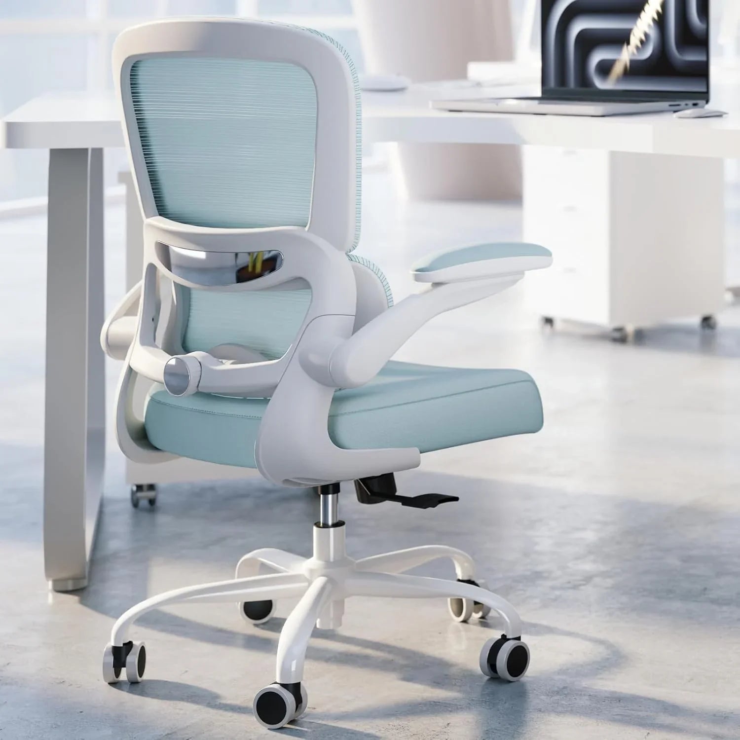 Chaise de bureau ergonomique TRALT, capacité de 150 kg, en maille, avec roulettes