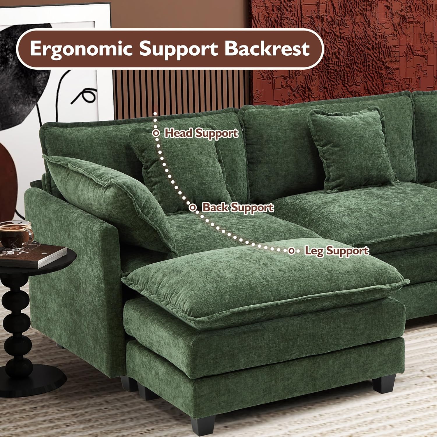 Canapé modulaire moderne en forme de U de 146 pouces d'ihanherry