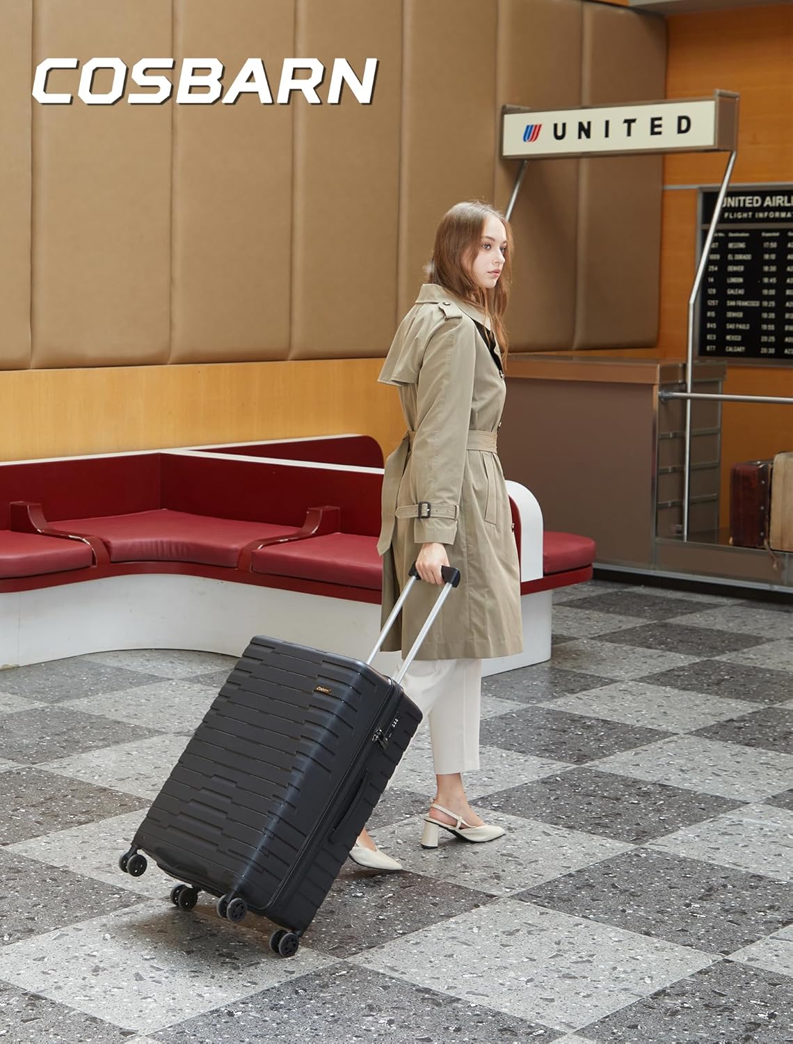 Ensemble de 5 bagages à roulettes, valise rigide en ABS avec roulettes pivotantes