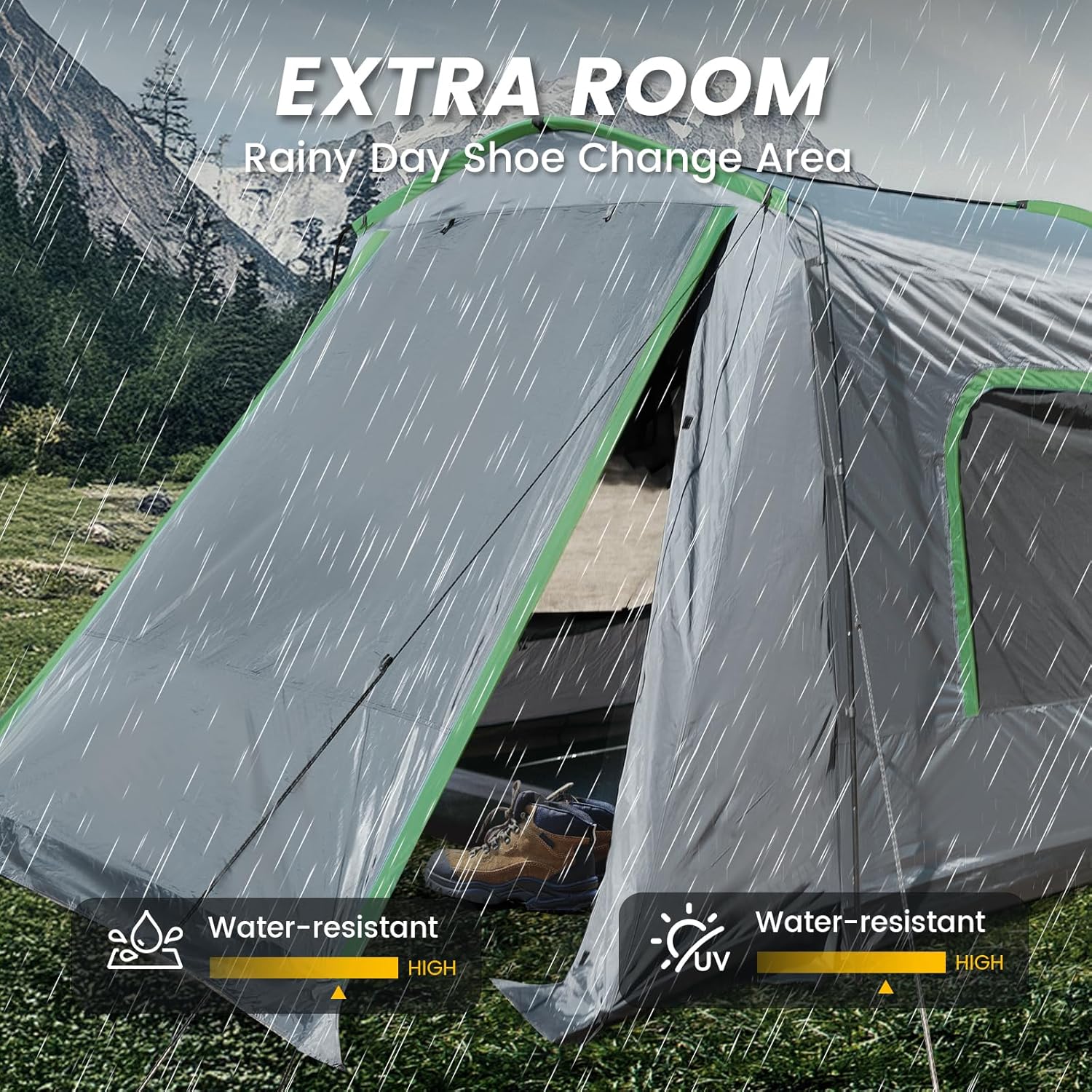 Tente SUV rectangulaire pour 5 à 9 personnes, idéale pour le camping en voiture, idéale pour la famille, imperméable et coupe-vent. Grande tente de camping.