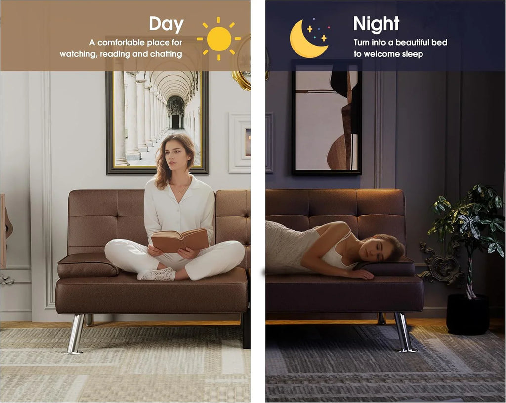 Canapé-lit futon Flamaker Ensemble futon pliant moderne Chaise longue convertible