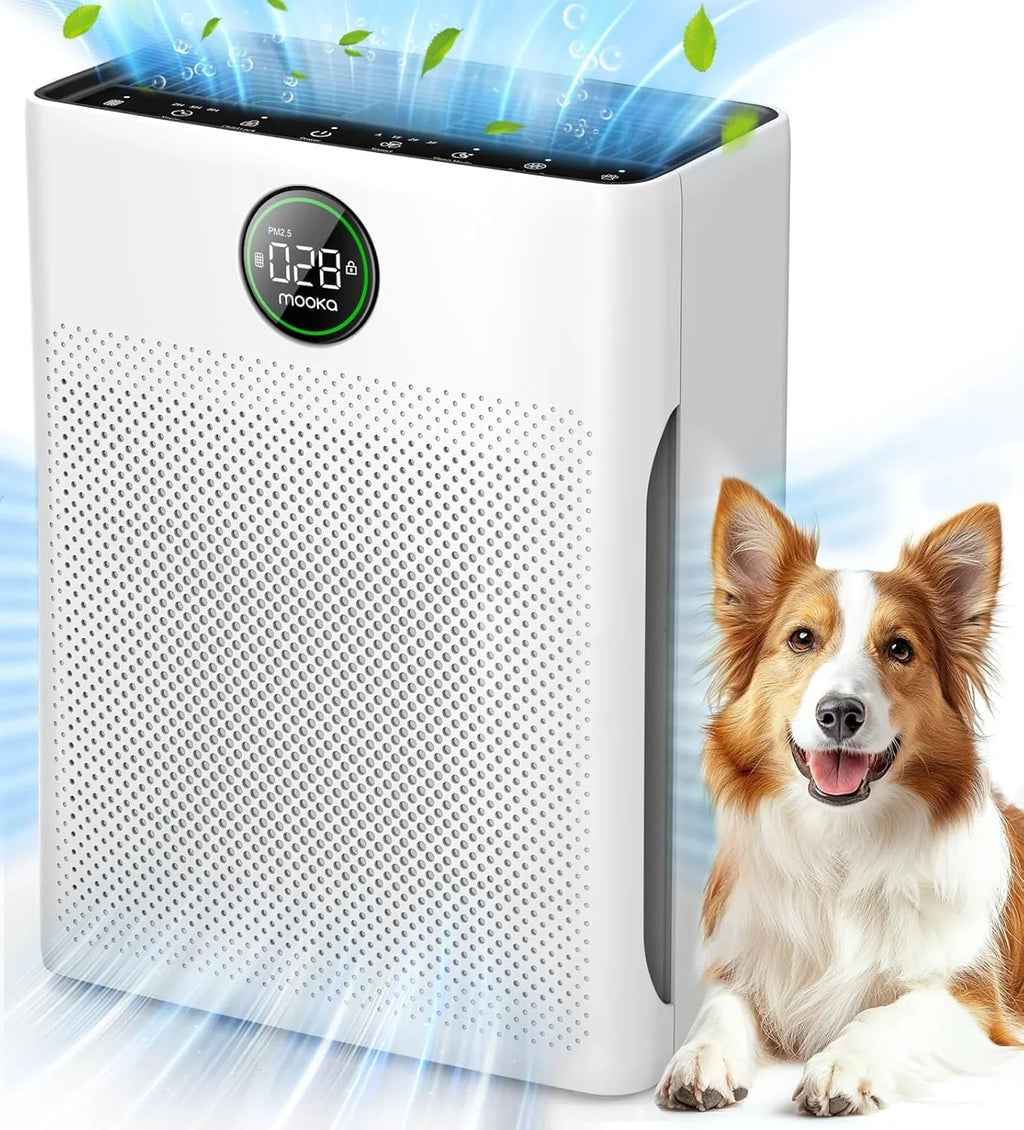 Purificateurs d'air pour la maison, grande pièce jusqu'à 2200 pi², purificateur d'air MOOKA pour animaux domestiques avec filtre lavable