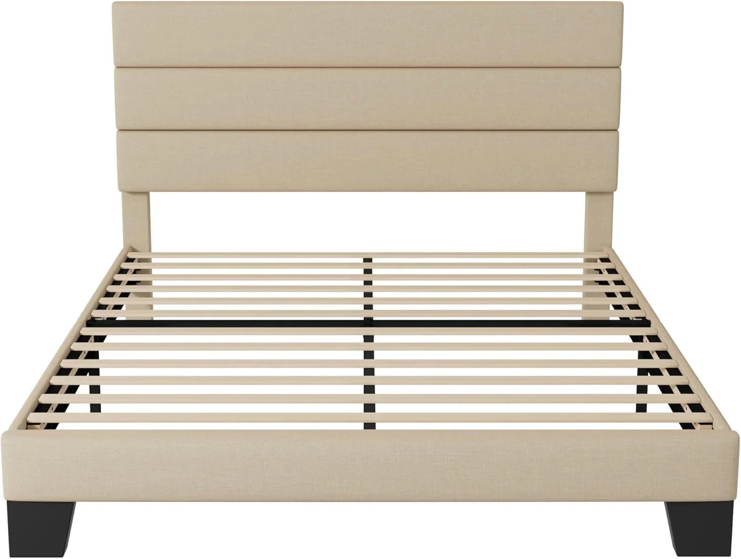 Cadre de lit plateforme Allewie King size avec tête de lit et planches rembourrées en velours