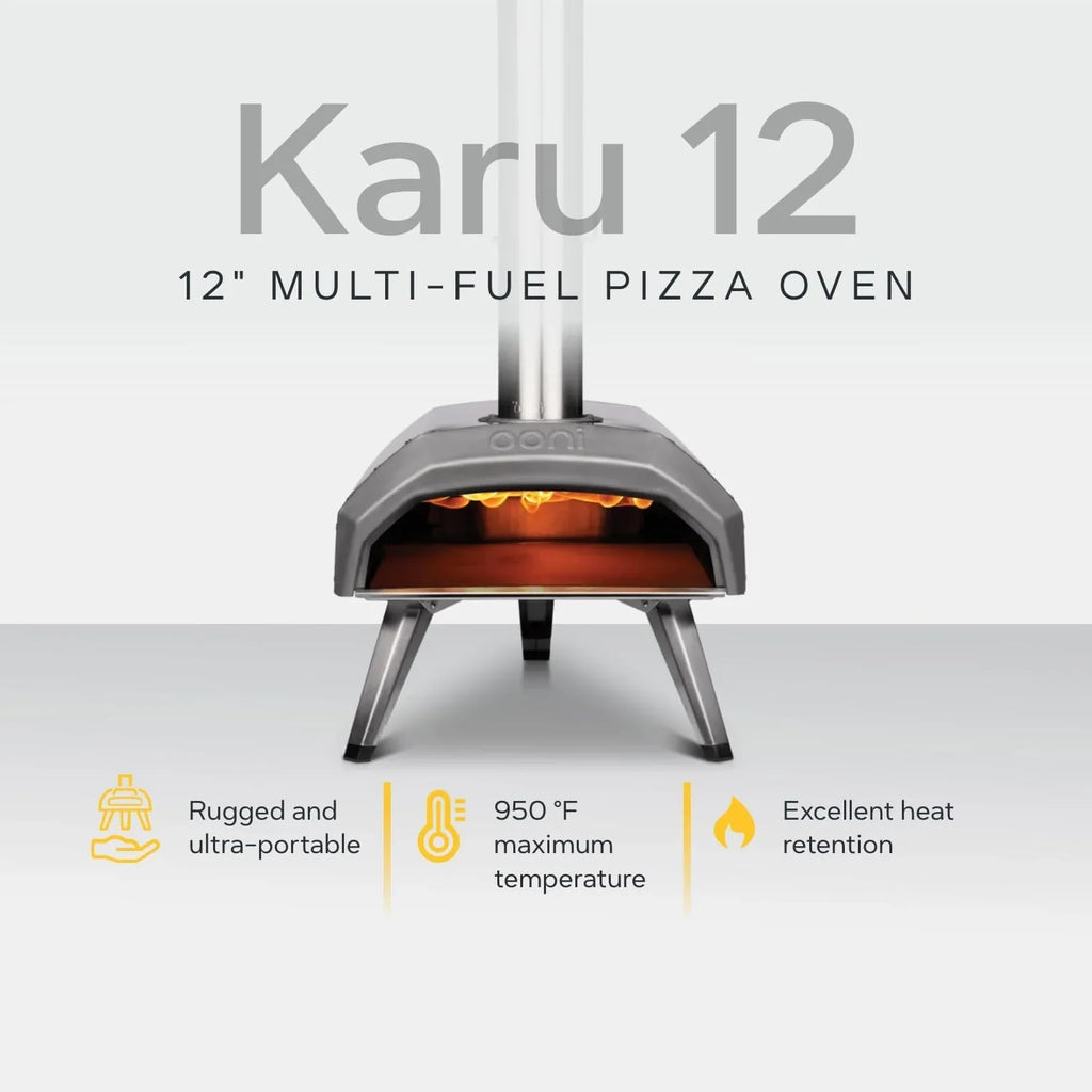 Four à pizza d'extérieur multi-combustibles Ooni Karu 12 - Cuit une pizza de 12 pouces en 60 secondes