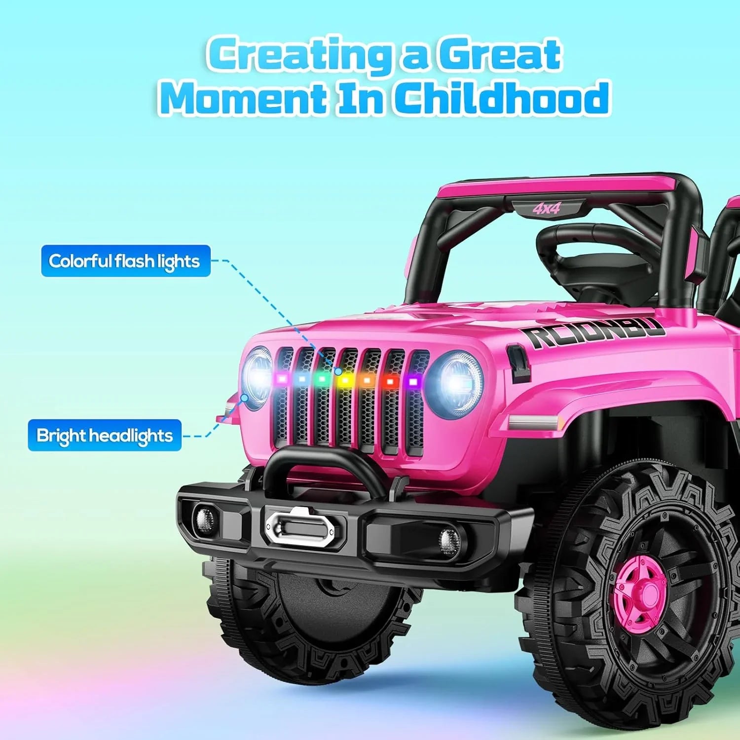 Camion de conduite pour enfants SEALIGHT 12 V, modèle 380 W, moteur, fonction de freinage d'urgence