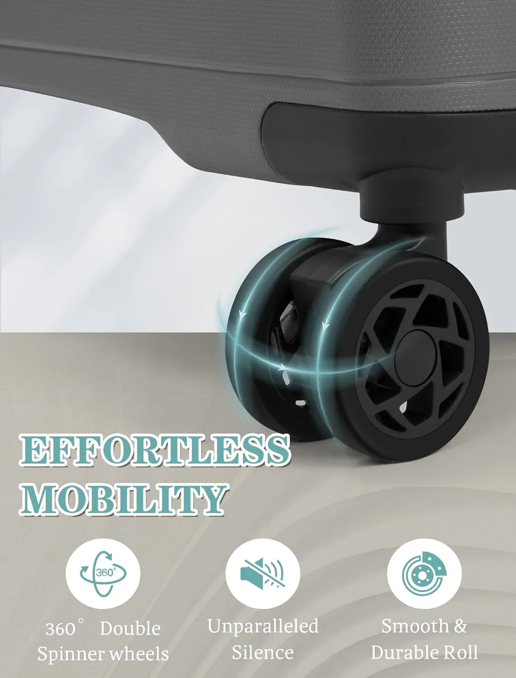 Ensemble de 5 bagages à roulettes, valise rigide en ABS avec roulettes pivotantes