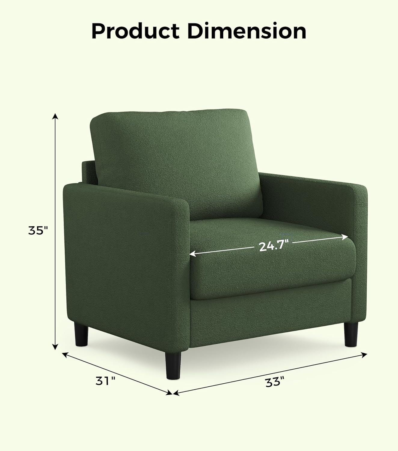 Causeuse de 51 pouces, causeuse confortable en velours côtelé