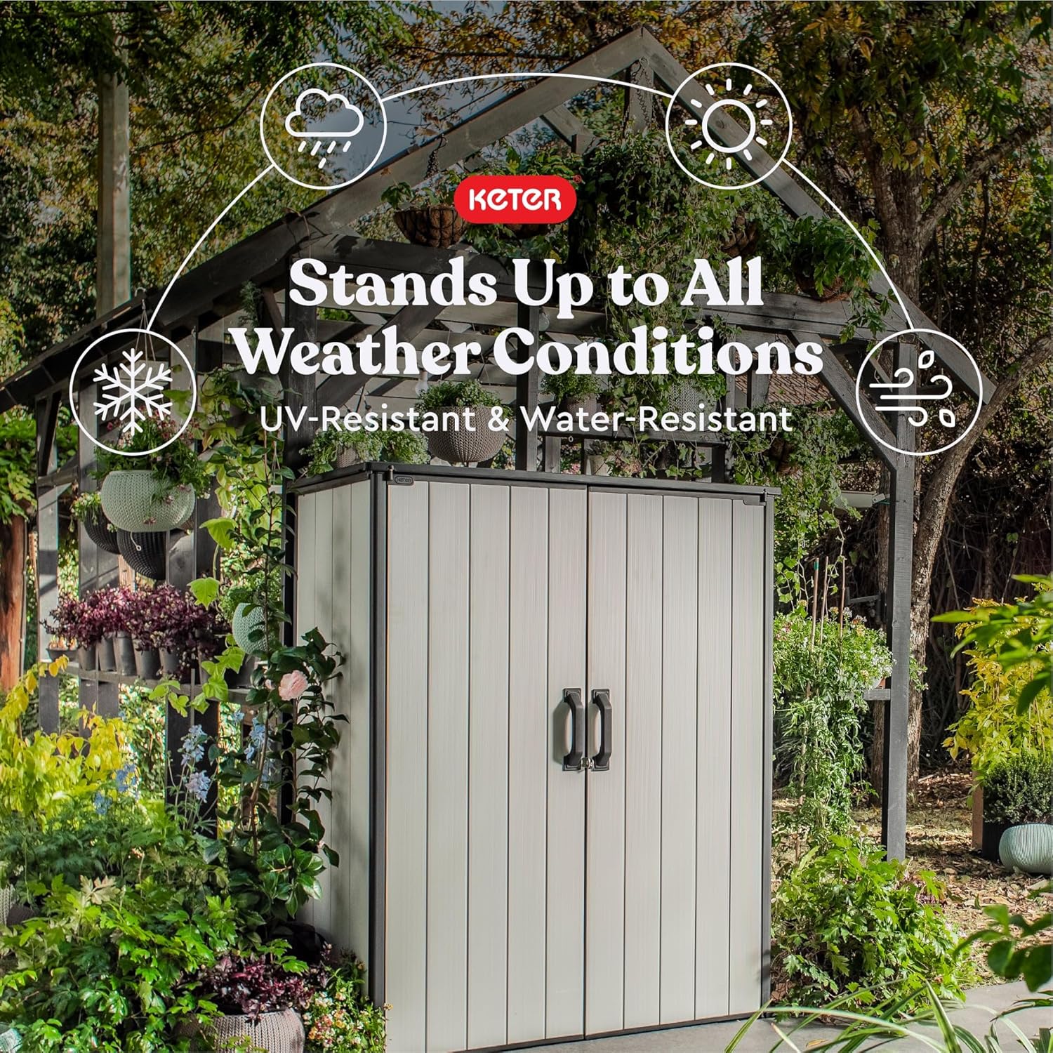 Abri de rangement extérieur haut en résine Keter Premier (4,6 x 5,6 pi)