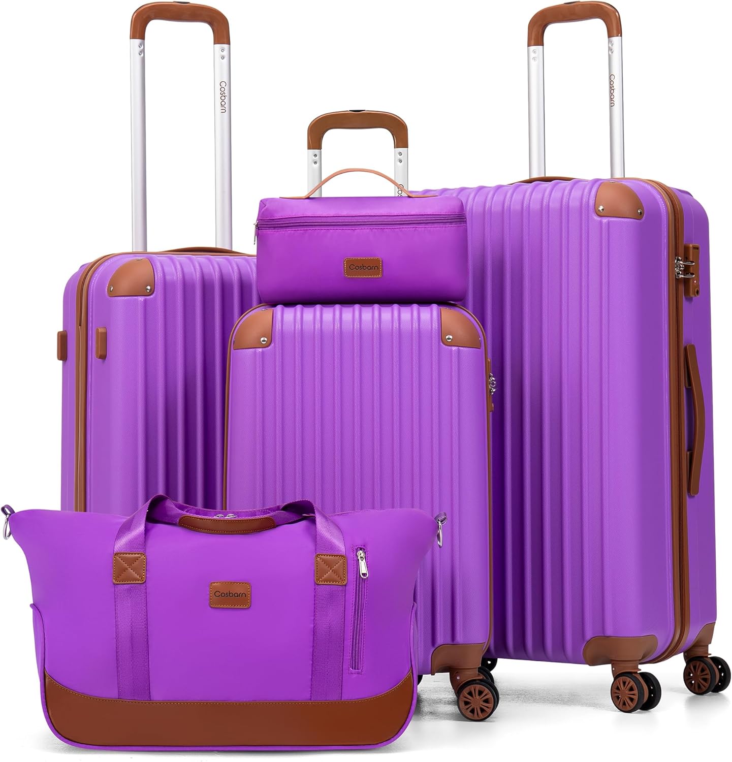 Ensemble de bagages 5 pièces avec valises à roulettes, valise rigide en ABS