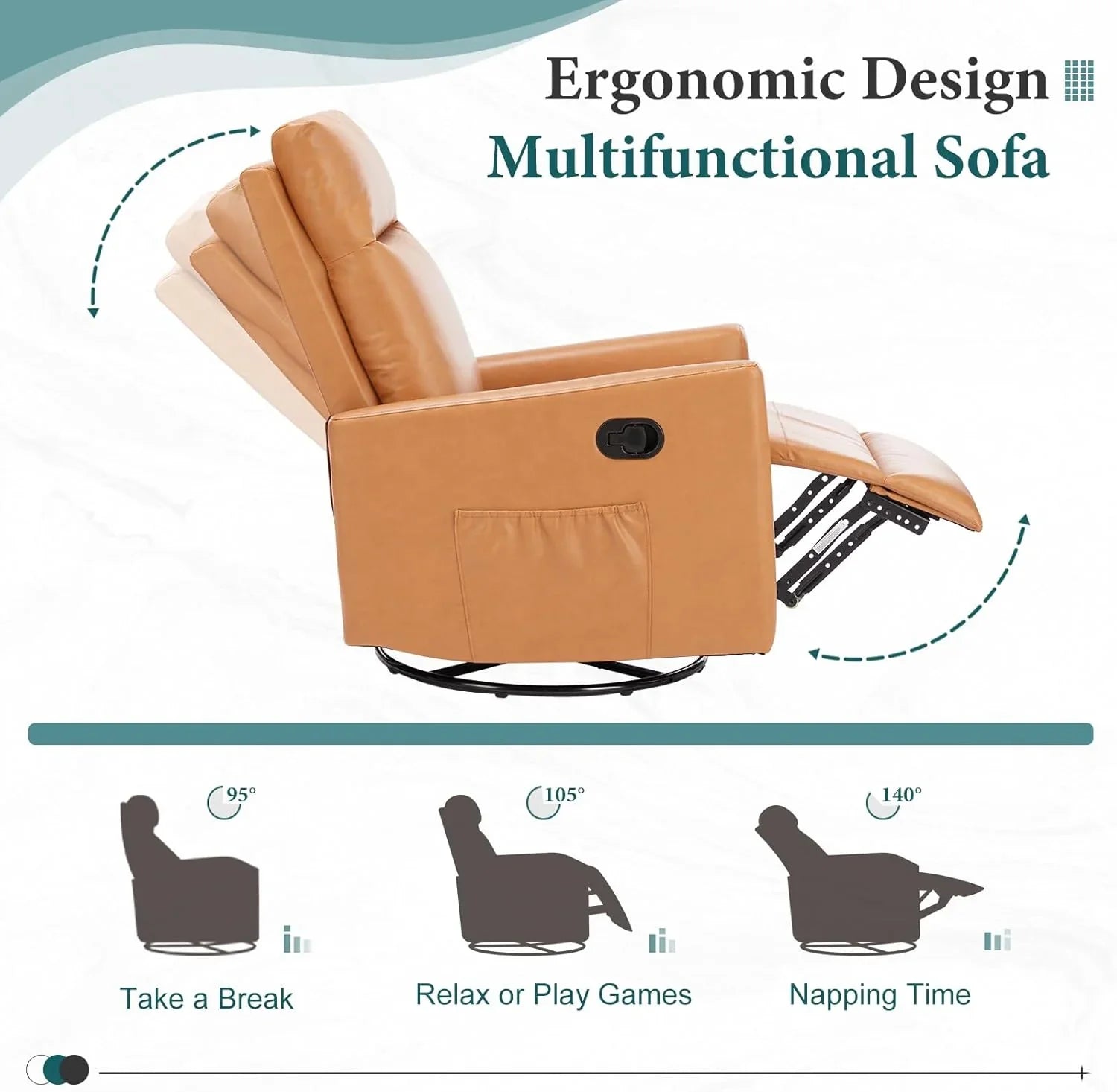 Adult recliner, living room massage recliner, adjustable home theater chair single sofa