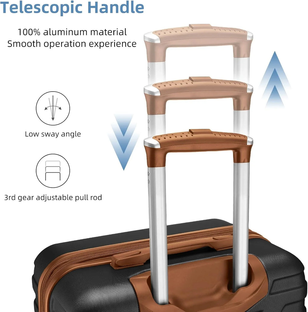 Ensemble de bagages à main légers et extensibles à coque rigide de 6 pièces