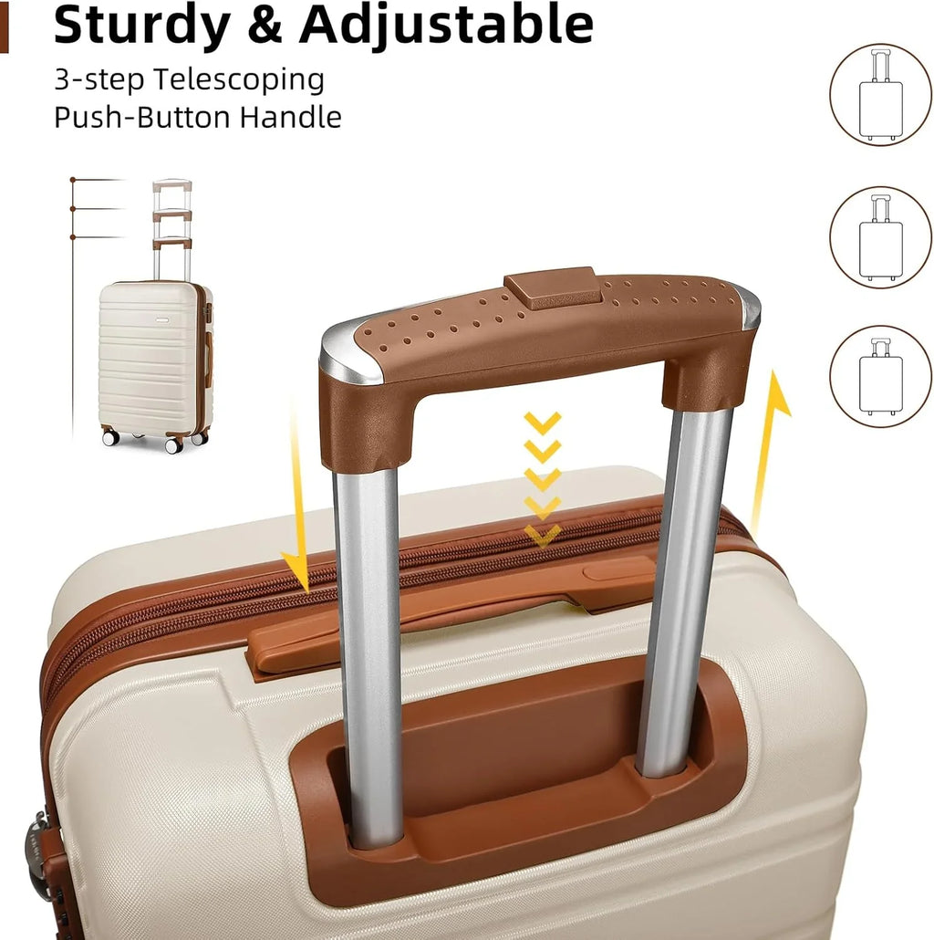 Ensemble de bagages 6 pièces, ensemble de valises rigides extensibles avec roulettes pivotantes, ensemble de bagages à roulettes légers