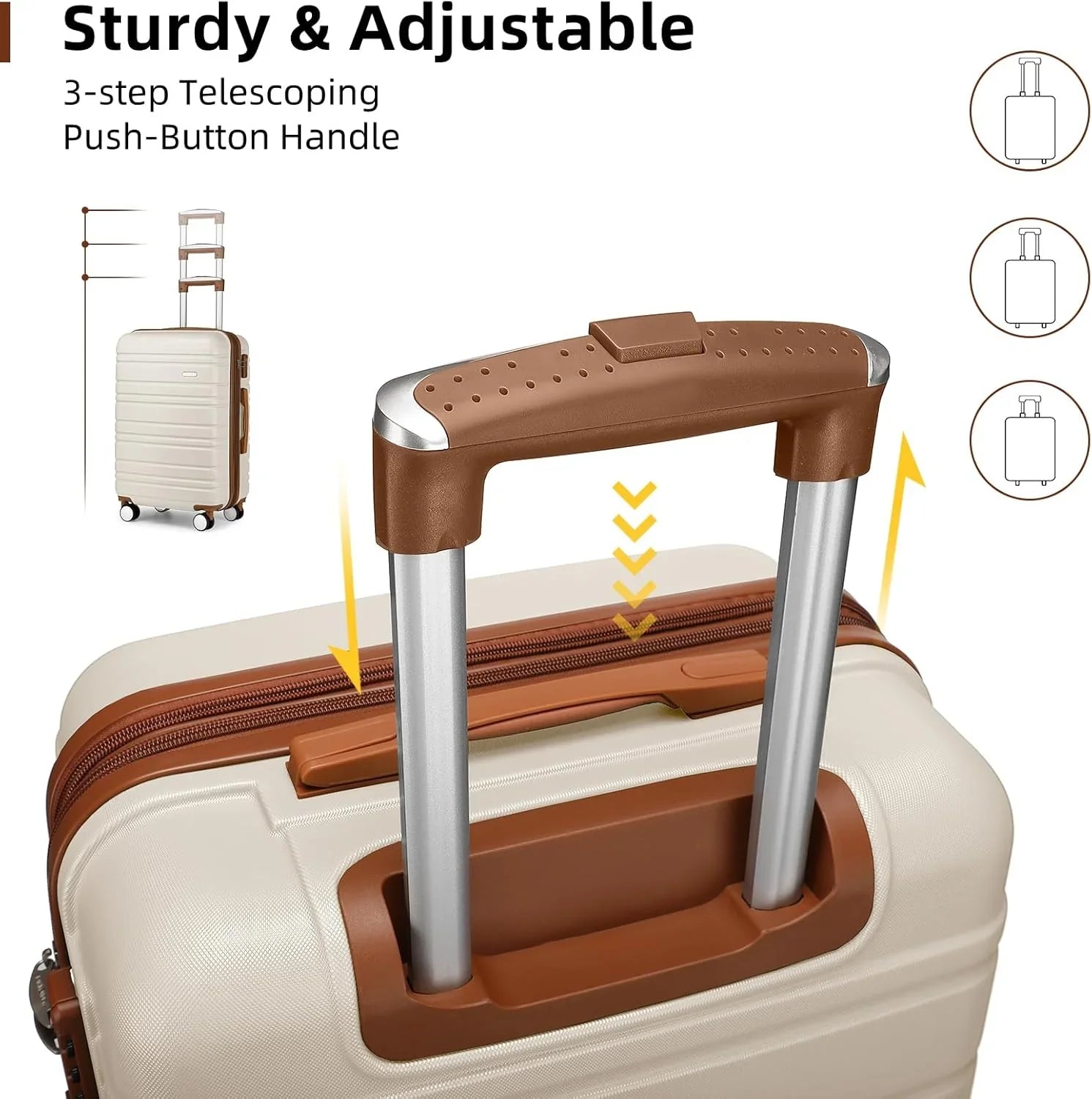 Ensemble de bagages 6 pièces, ensemble de valises rigides extensibles avec roulettes pivotantes, ensemble de bagages à roulettes légers