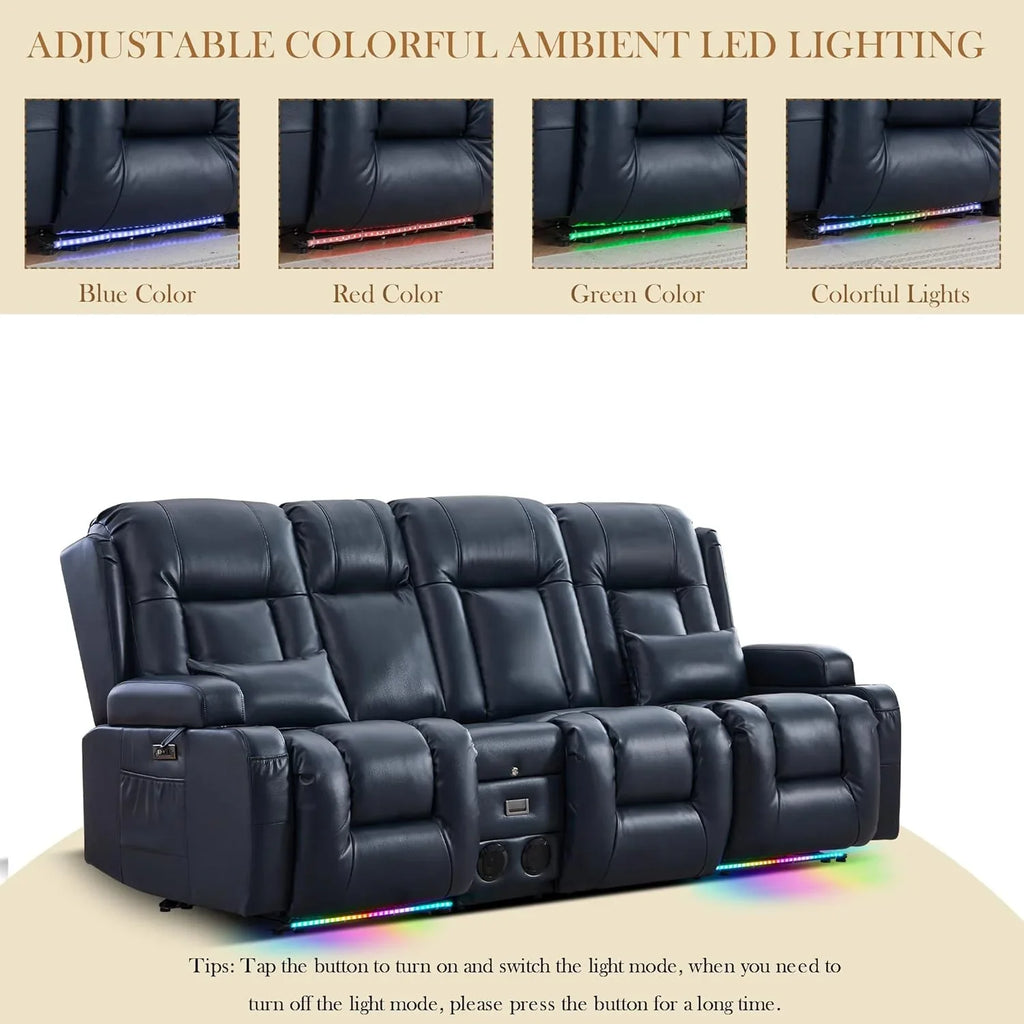 Canapé inclinable électrique TUNYI avec fonctions massage et chauffage, siège home cinéma avec console, canapé inclinable électrique pour camping-car