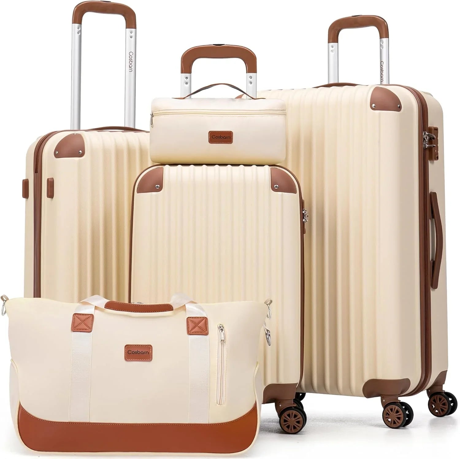 Ensemble de bagages 5 pièces avec valises à roulettes, valise rigide en ABS