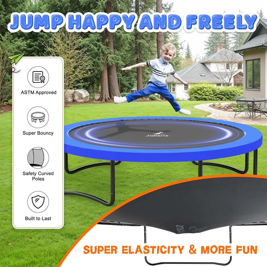 Trampoline Trampoline de loisirs avec filet de clôture et échelle, trampoline d'extérieur antirouille pour enfants et adultes