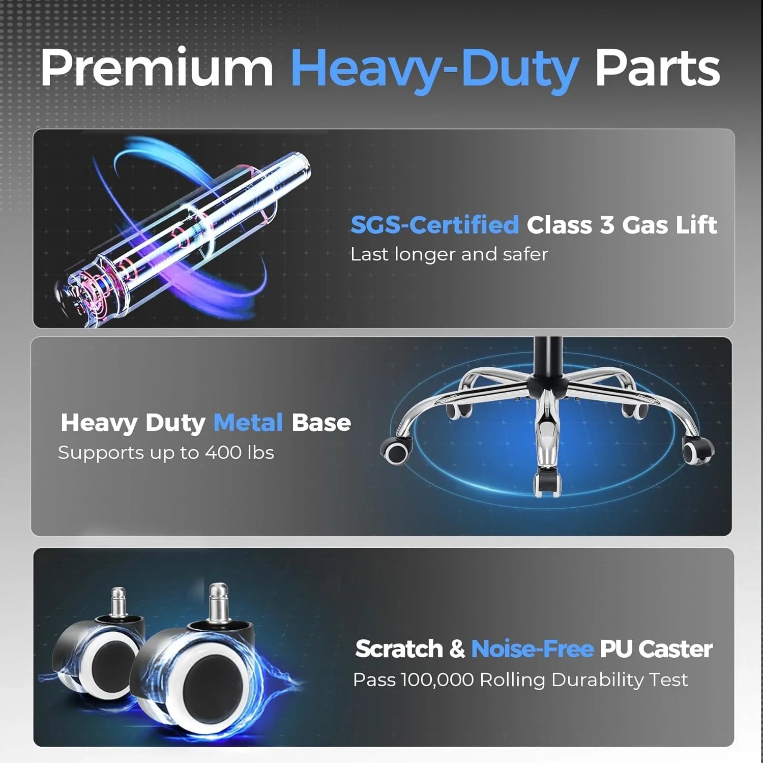 Grande chaise de jeu haute et robuste de 400 lb