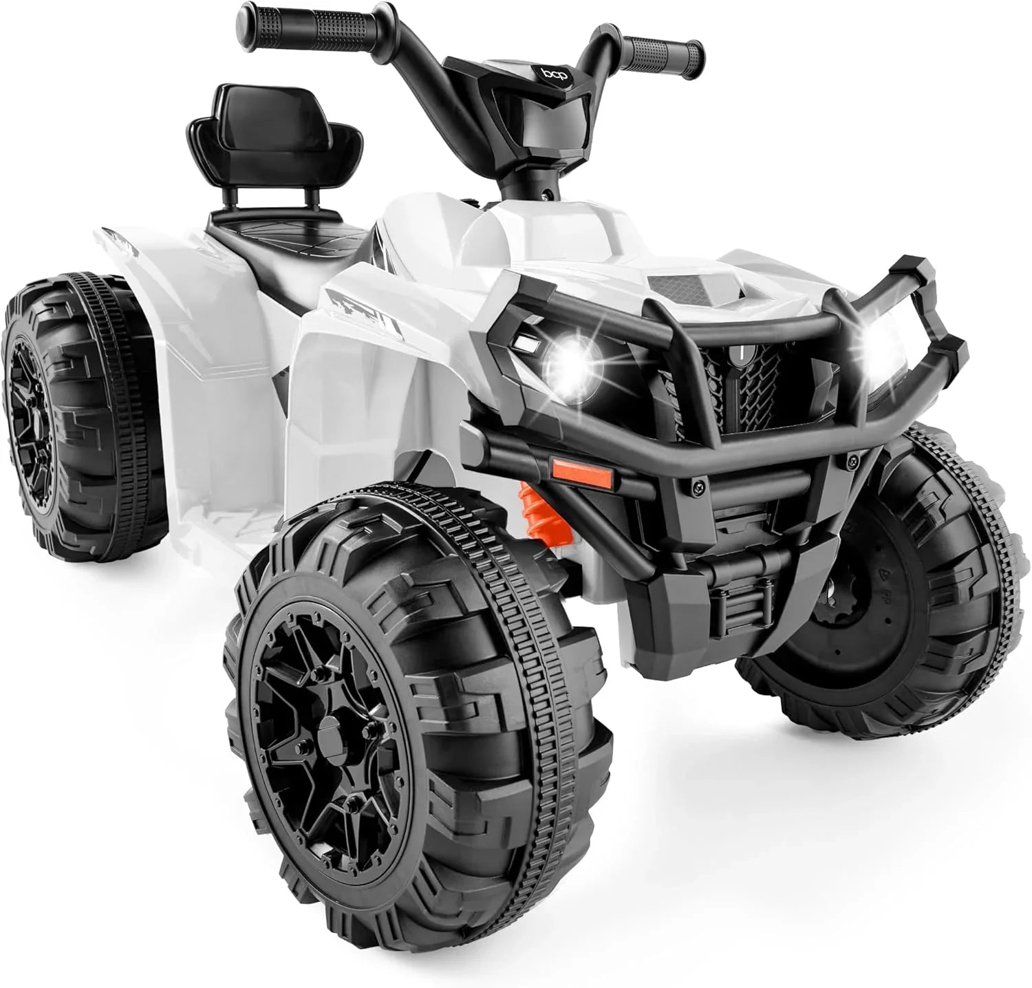 Véhicule tout-terrain électrique 12 V pour enfants, quad à 4 roues avec audio Bluetooth, vitesse maximale de 2,4 mph, pneus à crampons, phares à LED et radio.