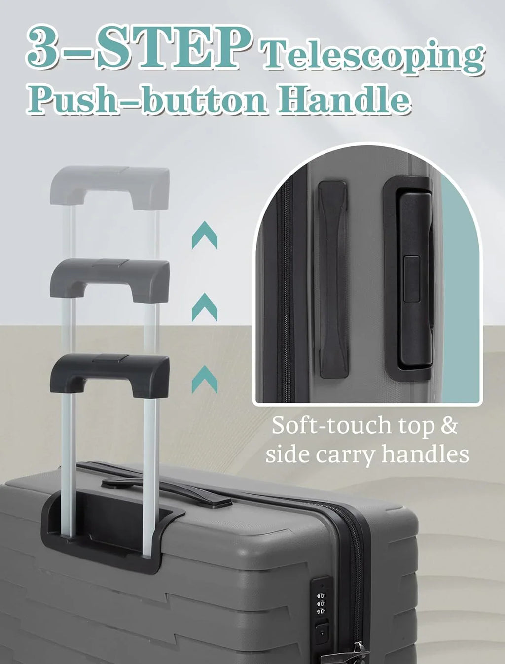 Ensemble de 5 bagages à roulettes, valise rigide en ABS avec roulettes pivotantes