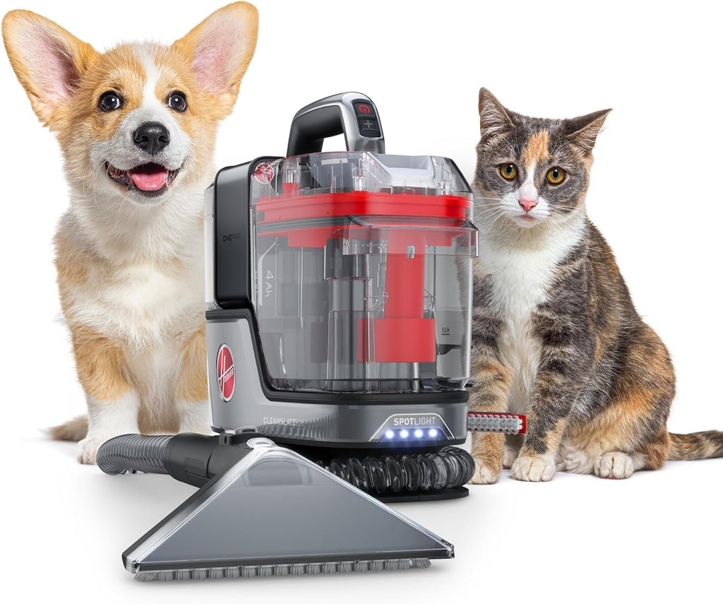 Nettoyeur de tapis et de tissus d'ameublement portable Hoover CleanSlate Plus avec aspiration puissante et plusieurs outils