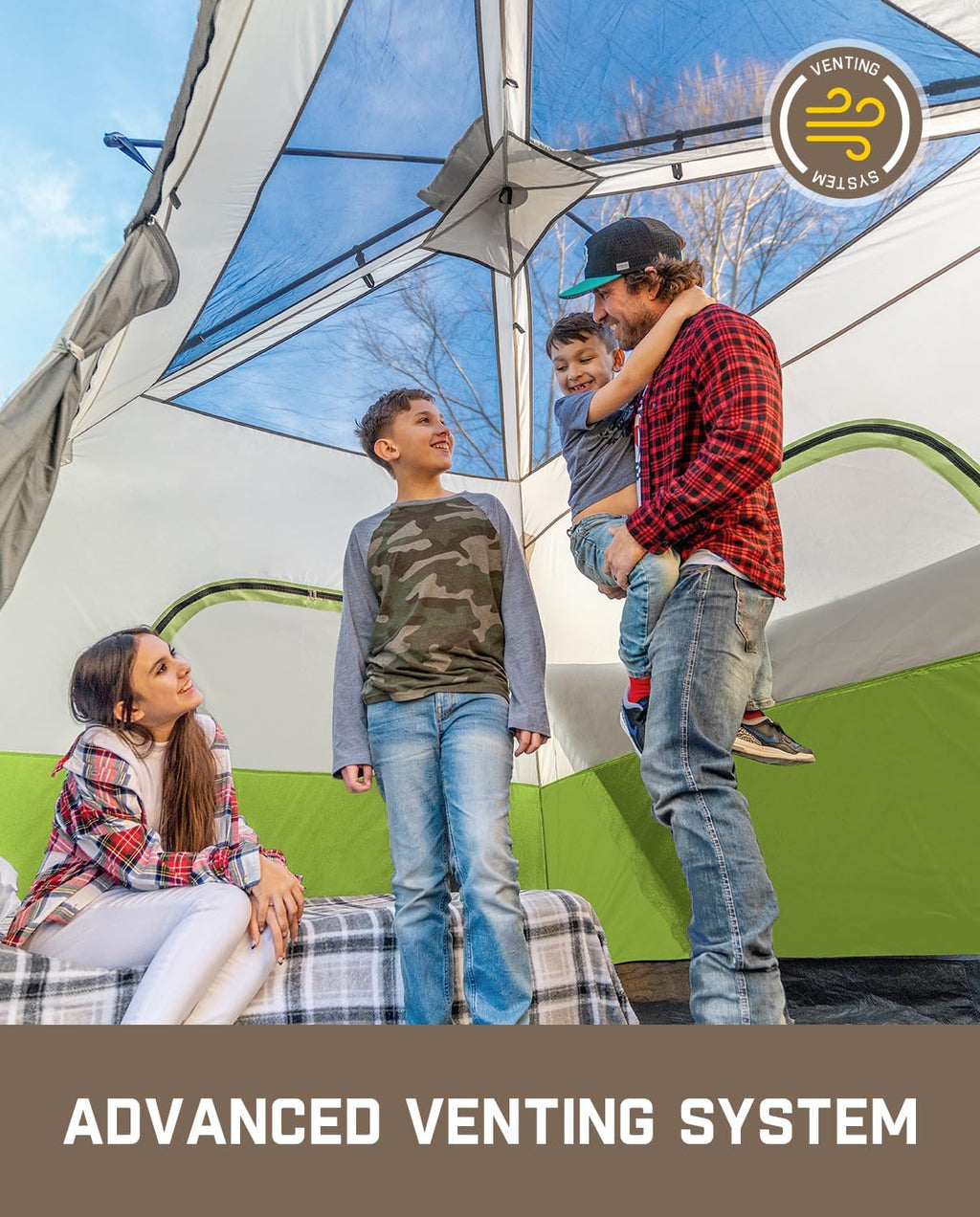 Tente de camping portable pour 4/6/8/10 personnes avec cabine instantanée et résistante à la pluie et au vent