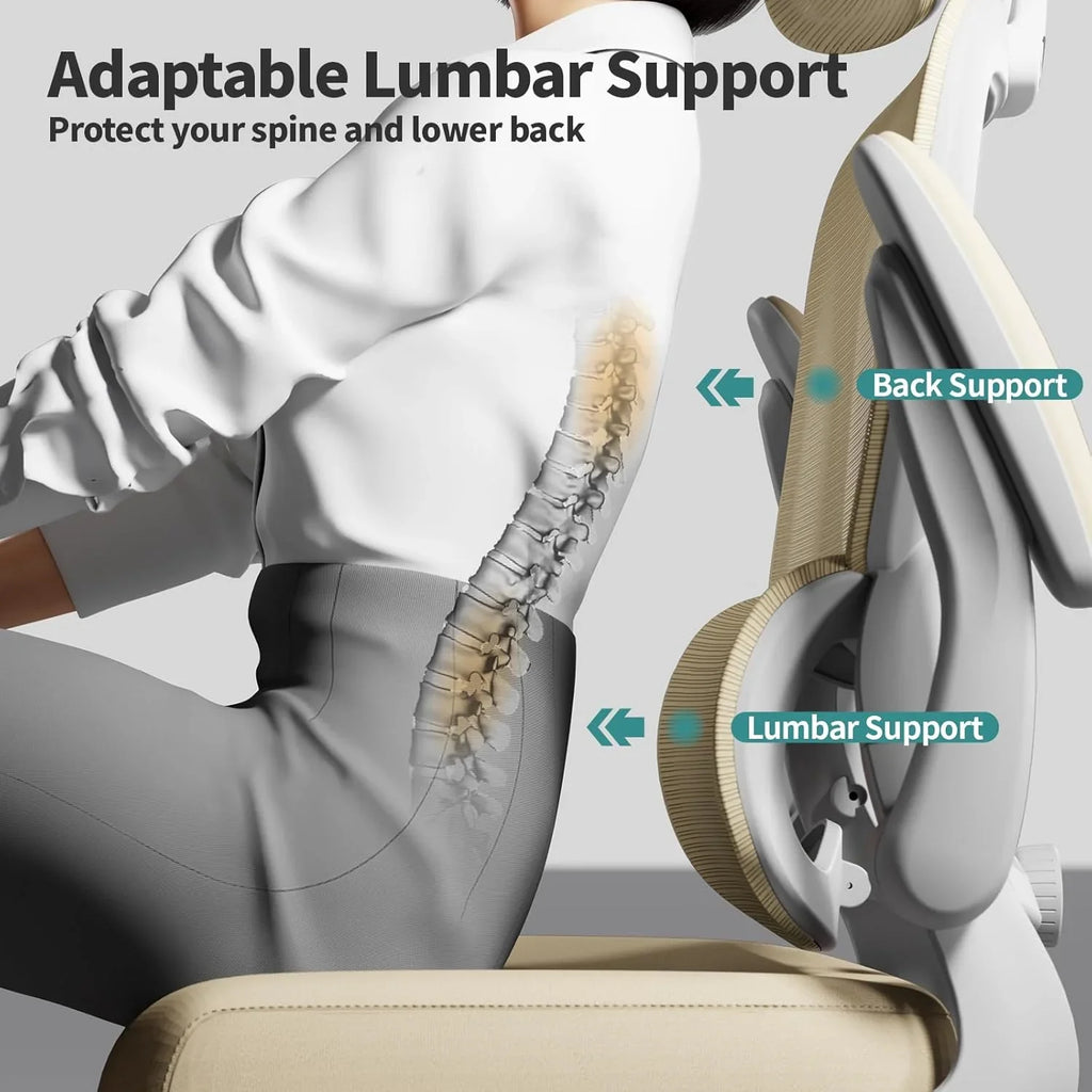 Chaise de bureau ergonomique, chaise de bureau en maille avec roulettes, capacité de charge de 150 kg, chaise de jeu confortable, dossier haut