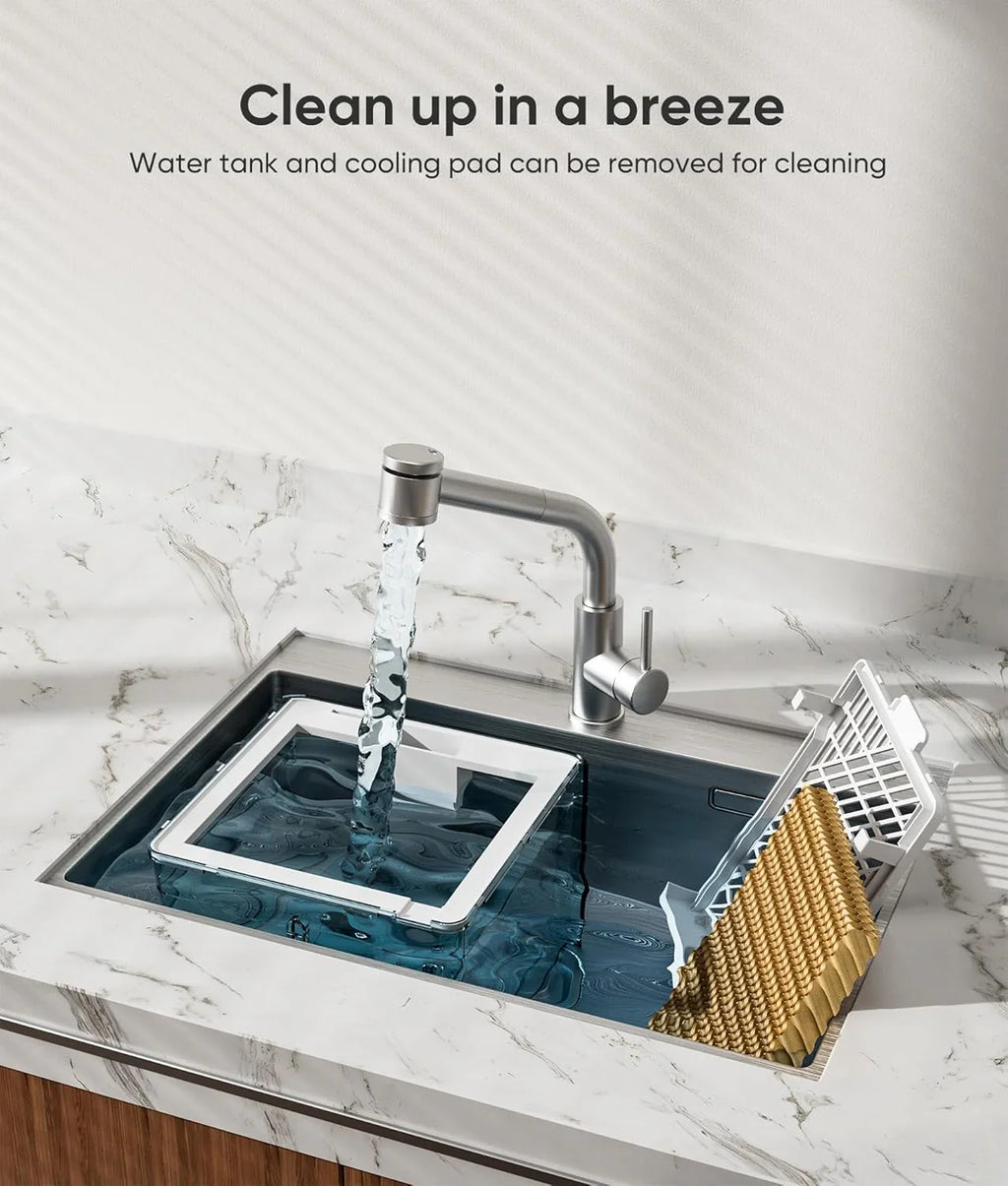 Climatiseur portatif sans fenêtre, refroidisseur d'air par évaporation, minuterie d'arrêt automatique intelligente de 12 heures