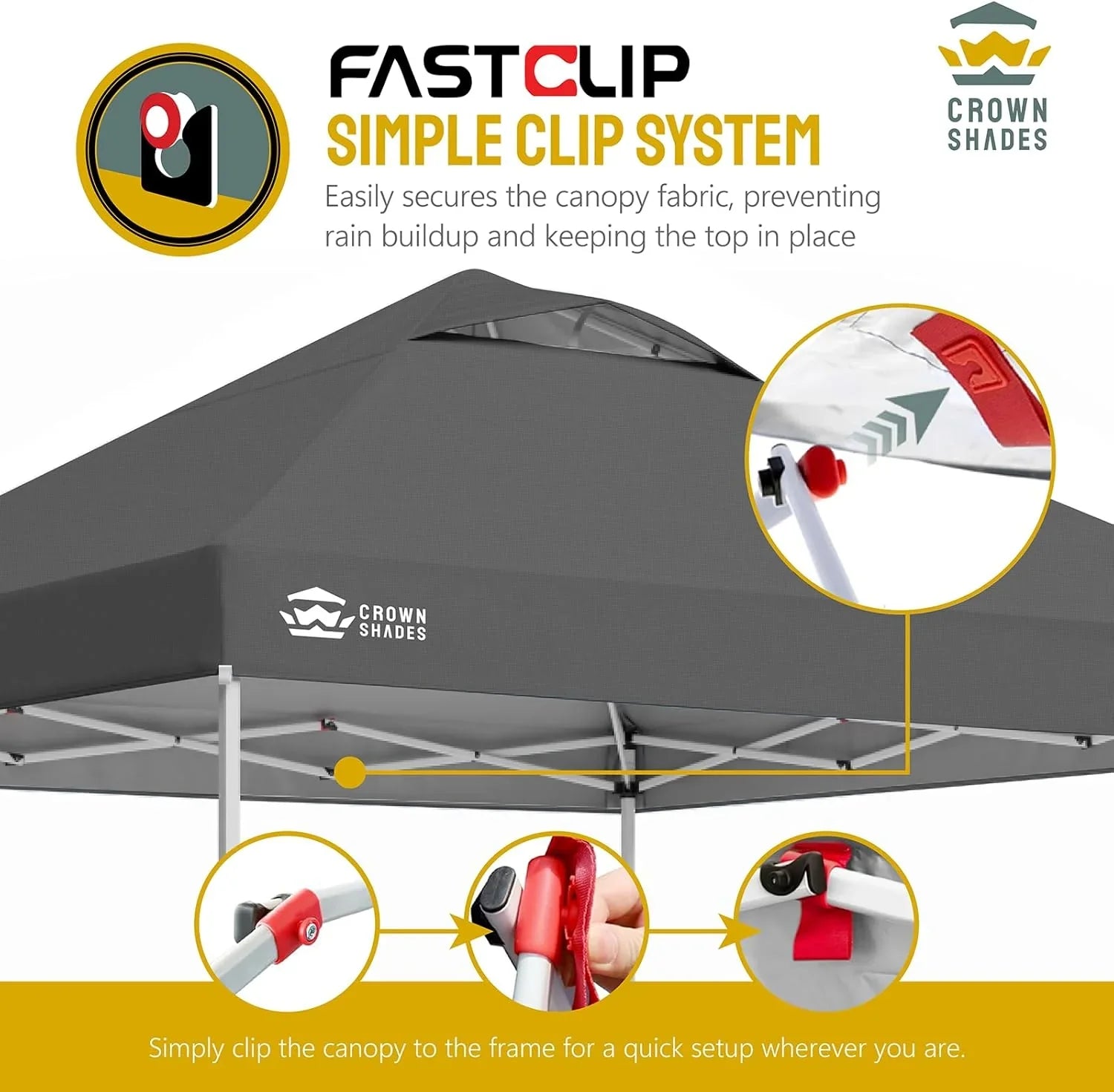 Auvent pop-up 10x10 - Installation en un clic - Tente de plage - Parasol extérieur avec dessus argenté, 3 hauteurs et 4 poches à sable