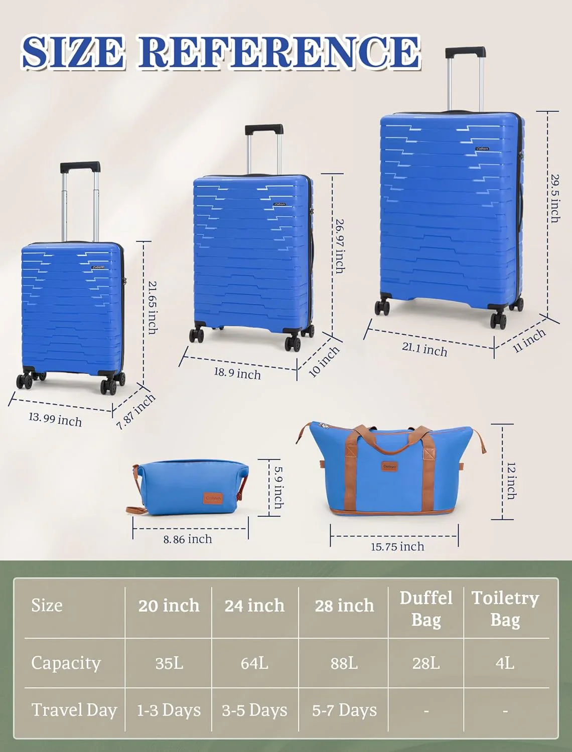 Ensemble de 5 bagages à roulettes, valise rigide en ABS avec roulettes pivotantes