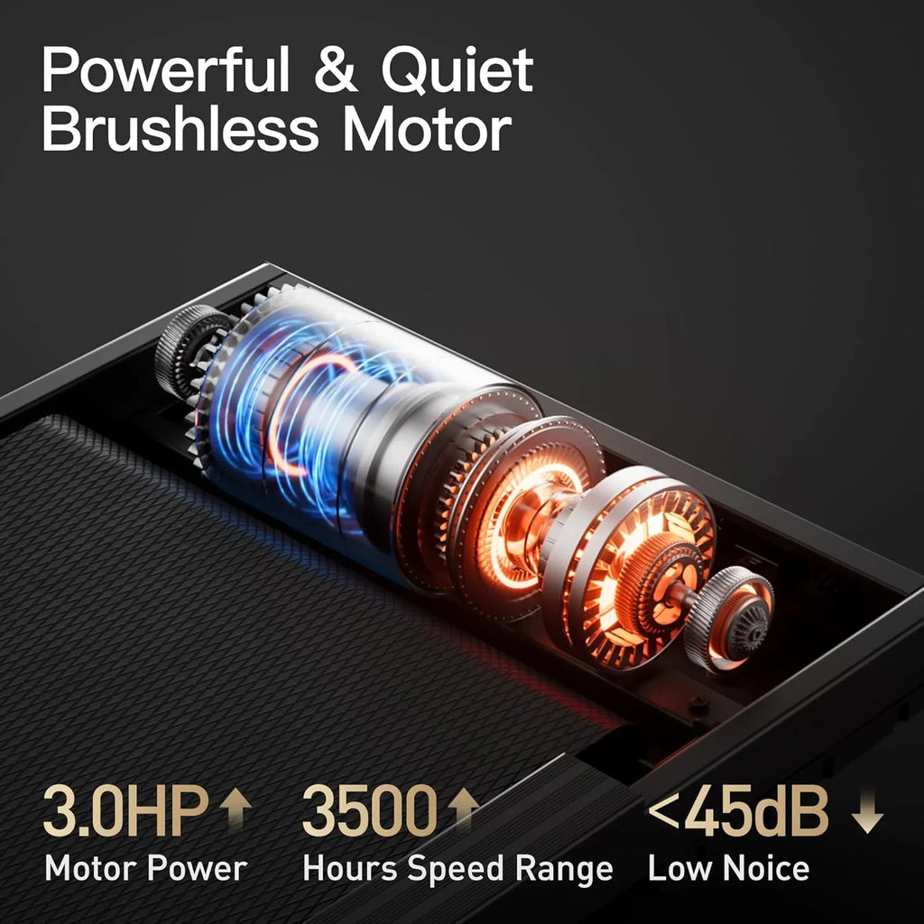 Tapis de course pliable et inclinable UMAY avec capteur de fréquence cardiaque et faible bruit