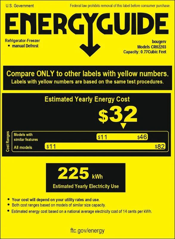 Réfrigérateur BougeRV 12 V pour voiture, congélateur portable de 23 litres, compresseur, 12/24 V CC, 110-240 V CA